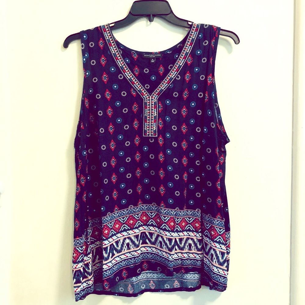 NWOT Navy Signature I Studio 1X Plus Size High-Low